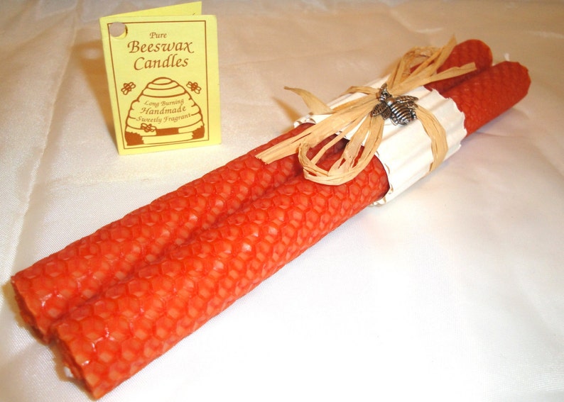 Download Hand Rolled Honeycomb Beeswax Taper Candles 8 Pair | Etsy