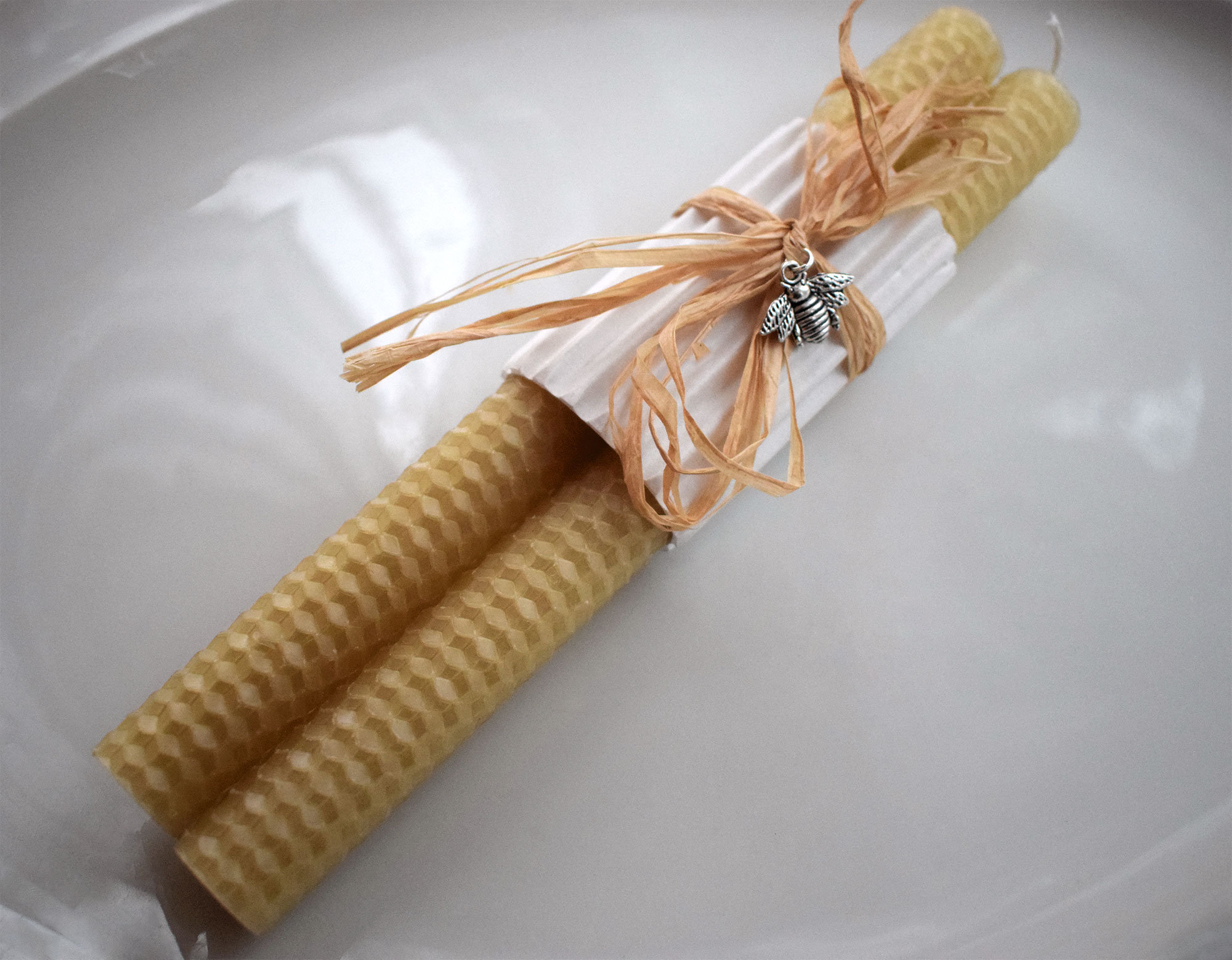 Gold Beeswax Taper Candles Stuart Gold Rolled Etsy