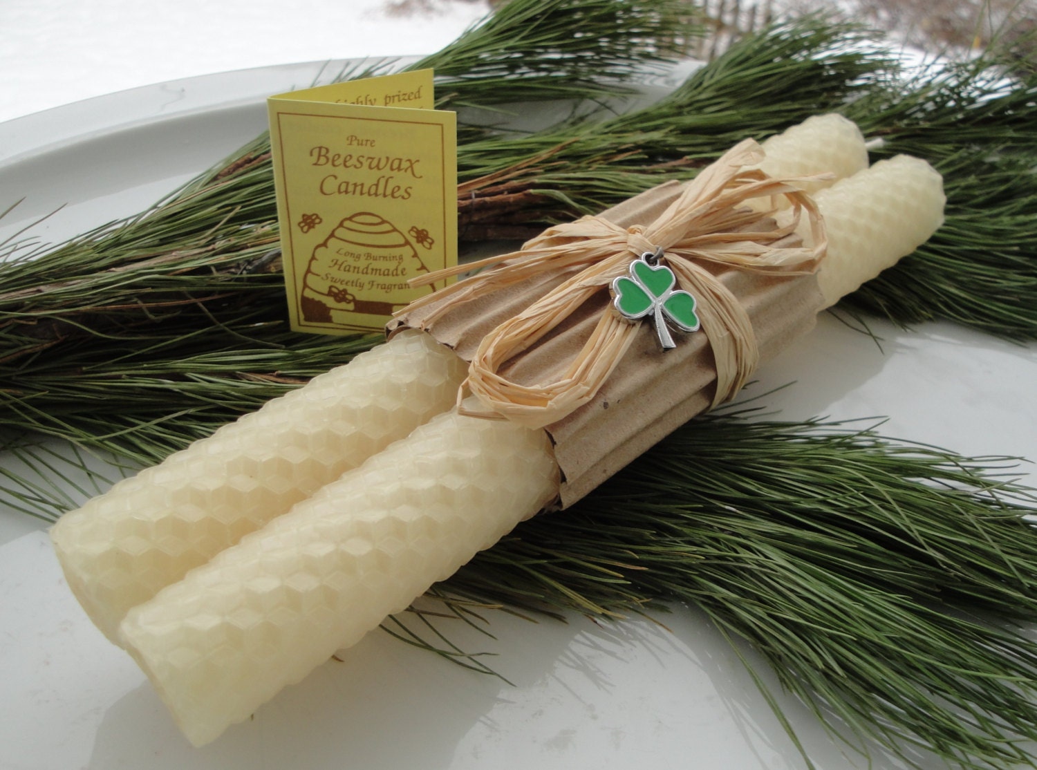 Hand Rolled Beeswax Taper Candles 8 Pair Etsy