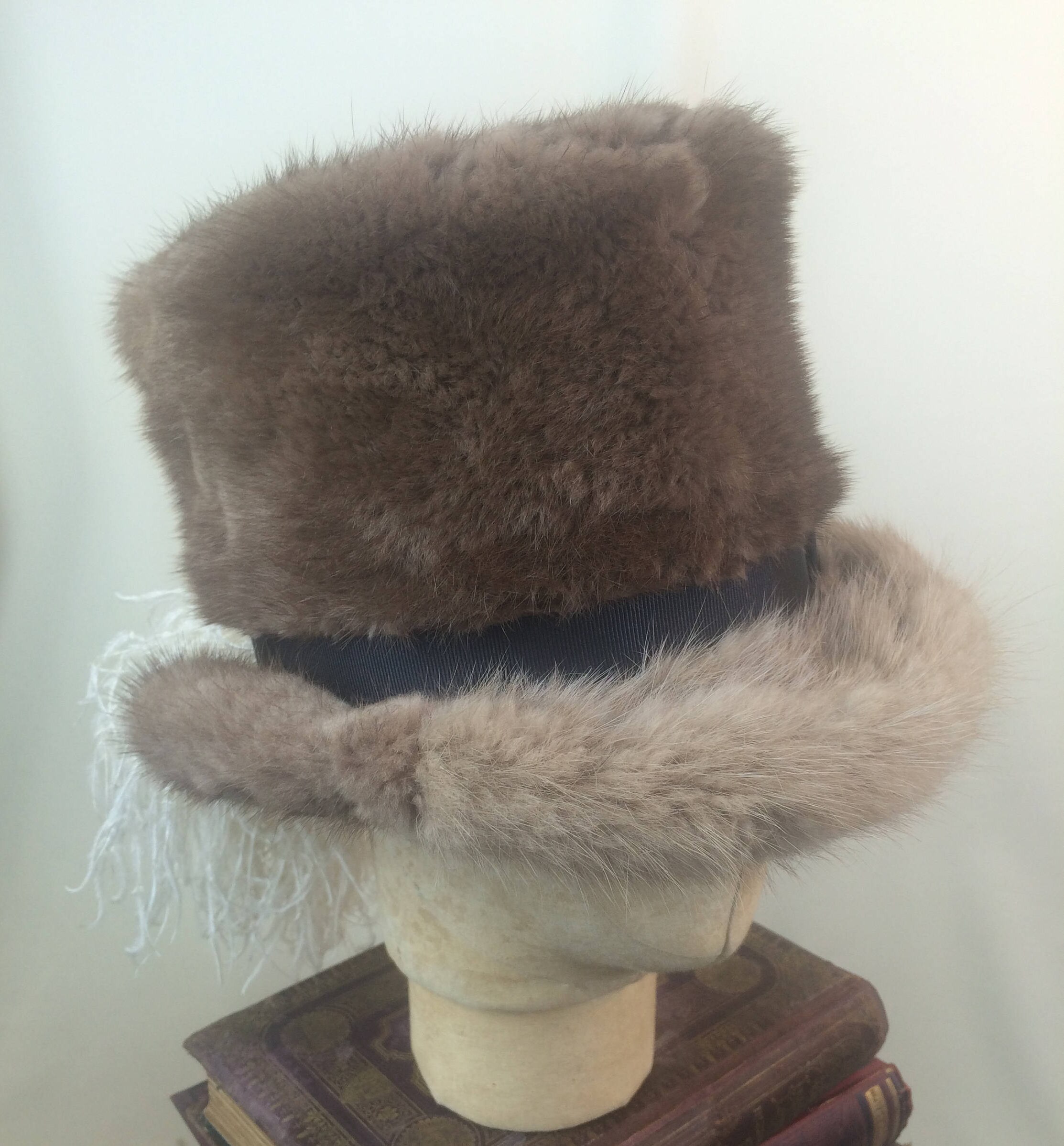 Bunny Bear Vintage Rabbit Fur Top Hat 