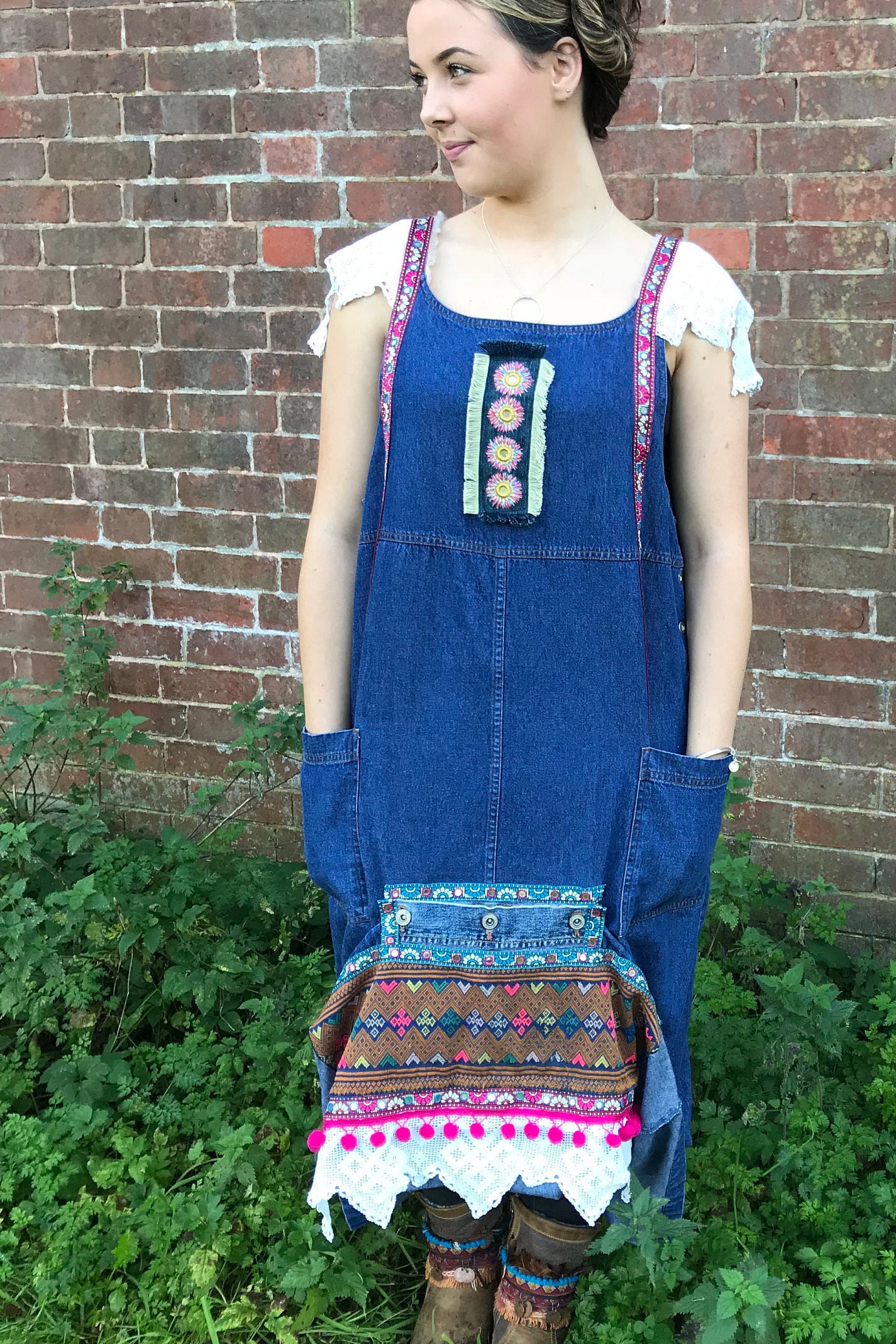 Hedi Reworked Embellished Denim Slouch 