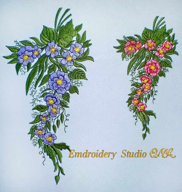 Machine embroidery flower Retro_41 design of series Etsy