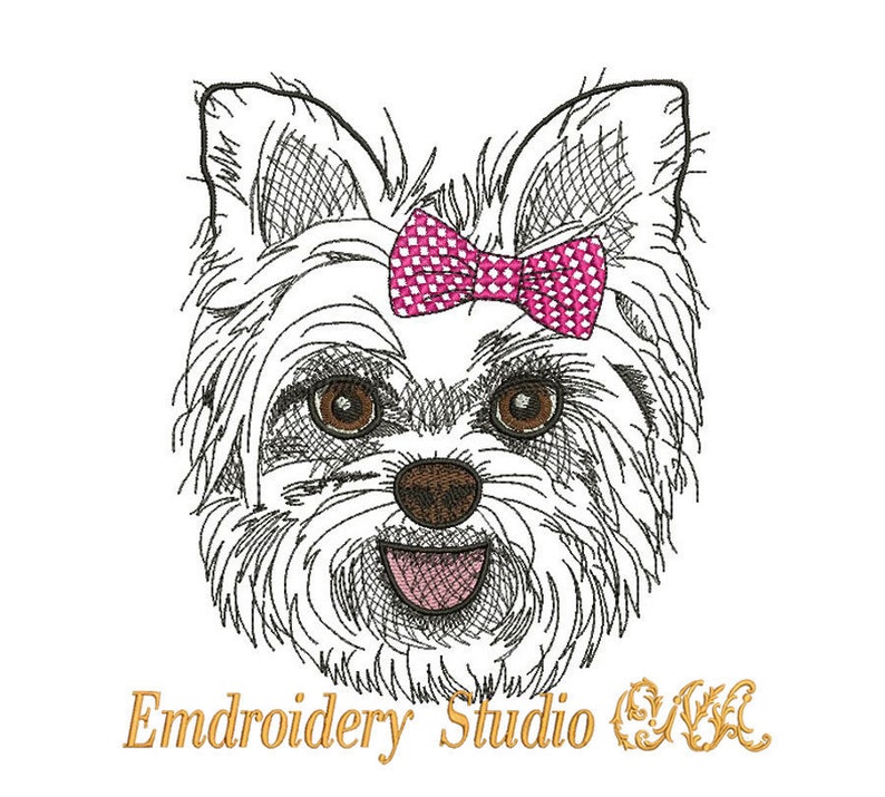 Machine embroidery design Yorkshire terrier Etsy