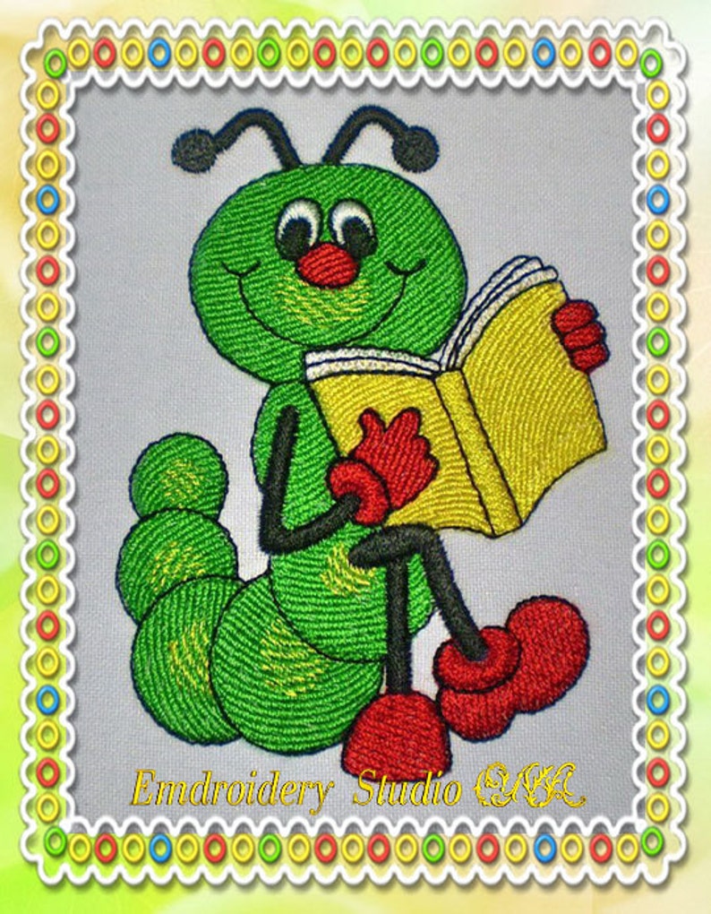 Machine embroidery design children Caterpillar and Etsy