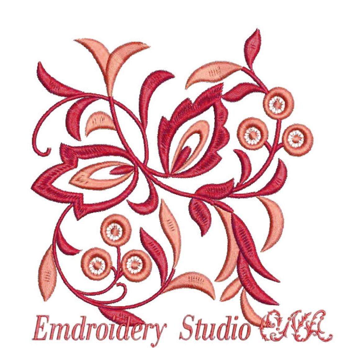 Machine Embroidery Flower Retro_6 Design of Series Etsy