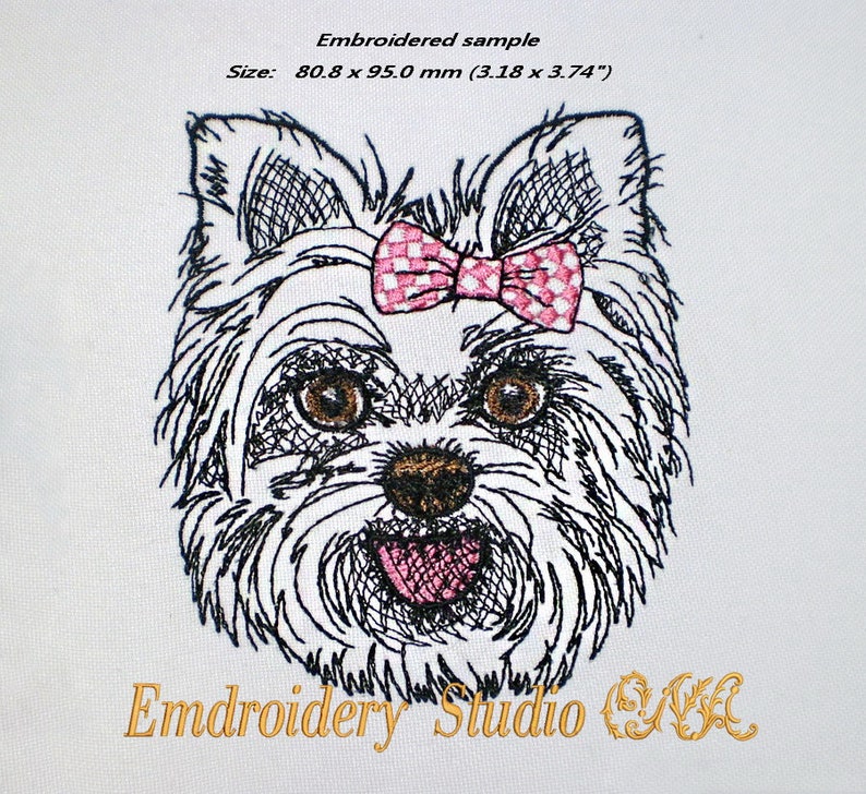 Machine embroidery design Yorkshire terrier Etsy