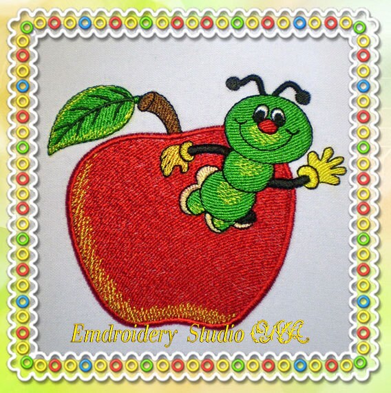 Machine embroidery design children Caterpillar and Etsy