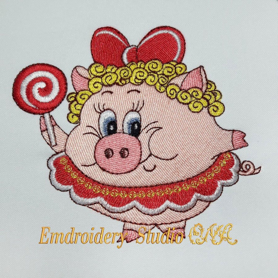 Machine Embroidery Design caramel Pig Machine Etsy