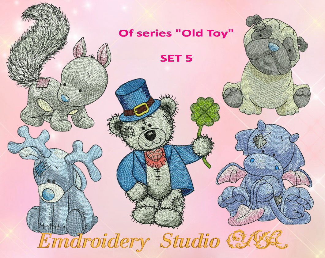 Machine embroidery design children series Old toy Etsy