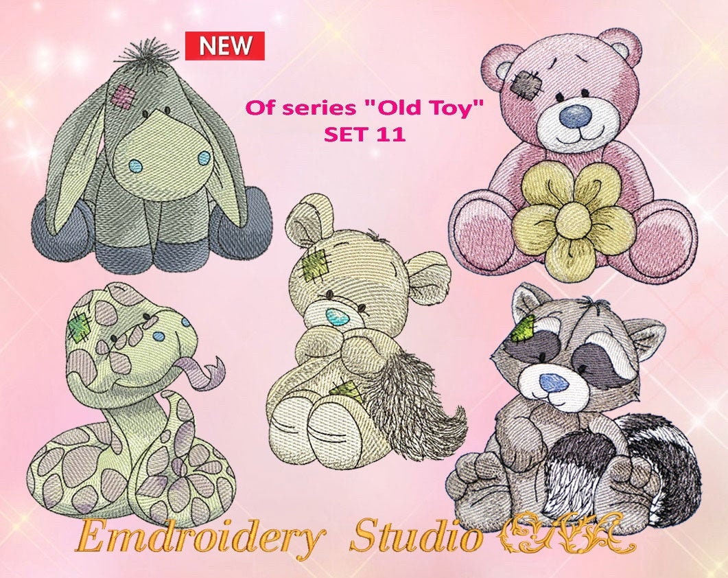 Machine embroidery designs children series Old toy Etsy