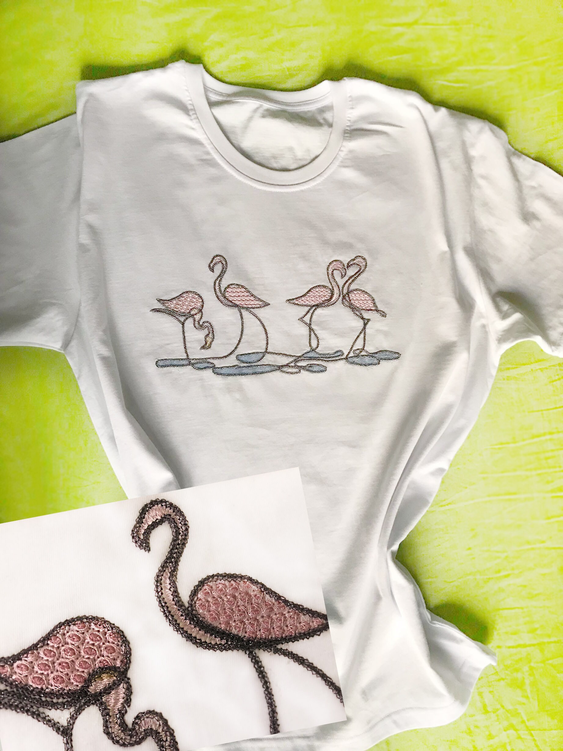 Machine embroidery design Flamingo Etsy