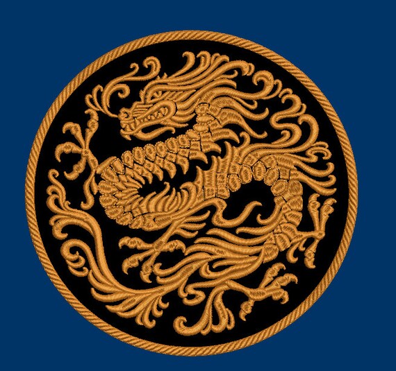 Chinese dragon Machine embroidery design instant download Etsy