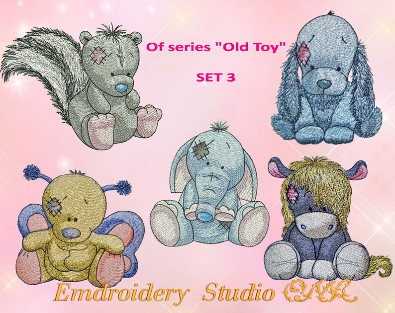 Machine embroidery design children series Old toy Etsy