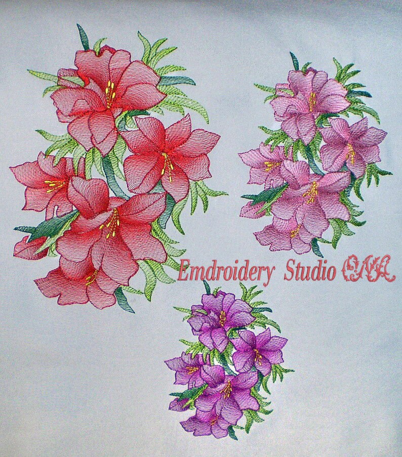 Machine embroidery flower Retro_81 design of series Etsy