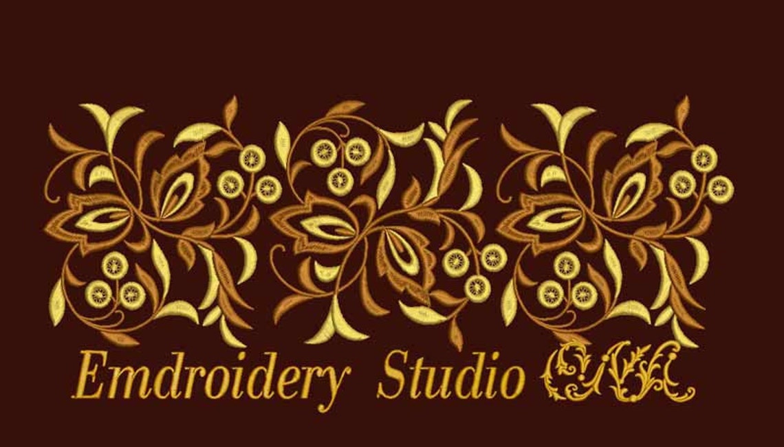 Machine Embroidery Flower Retro_6 Design of Series Etsy