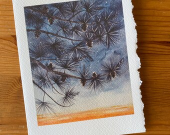 Holiday Cards/ Fine Art Stationery/ Blank Notecards/ Winter Solstice Pine