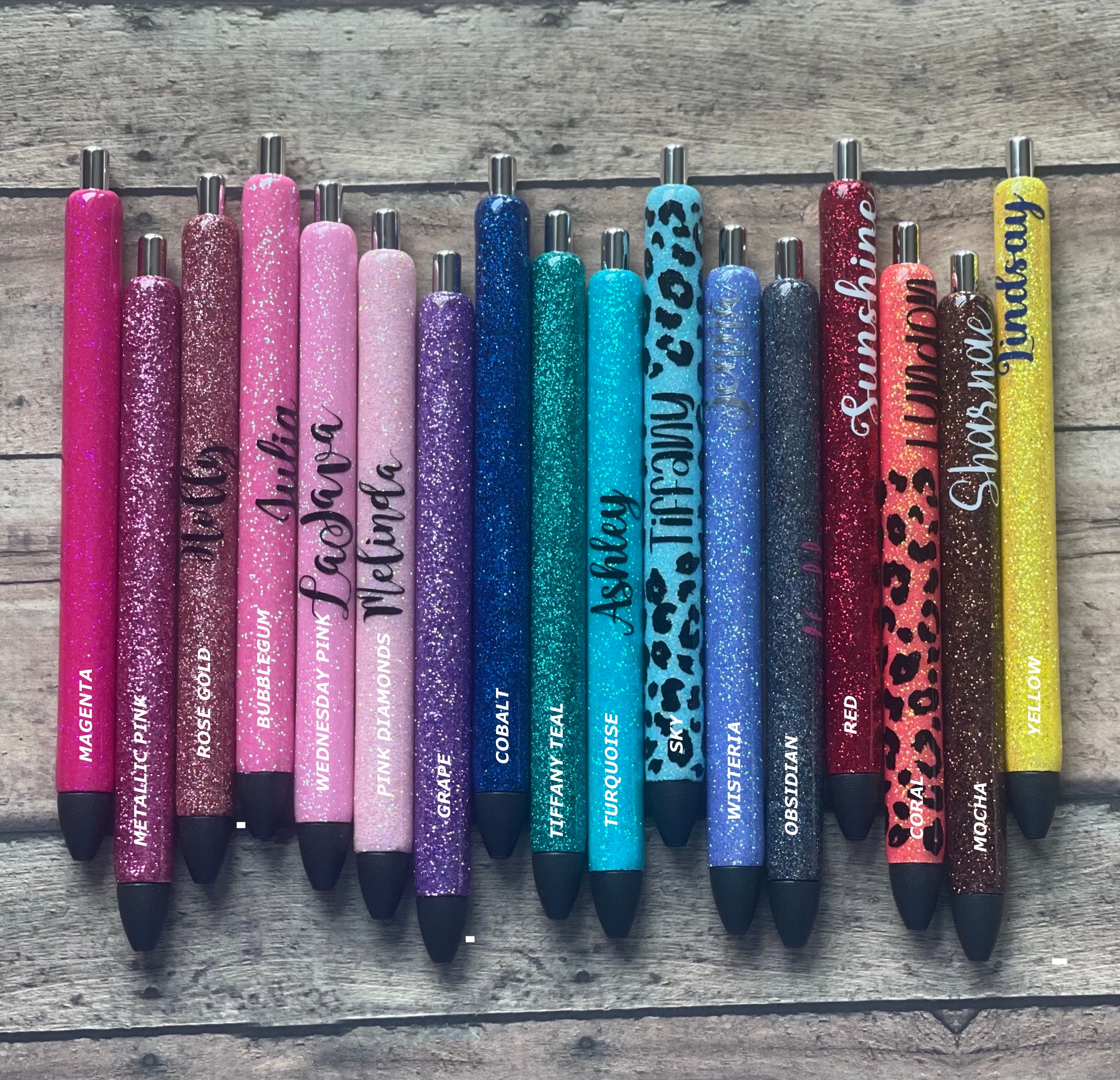 Personalized Glitter Pens, Glitter Gel Pens, Epoxy Pens,Inkjoy Gel  Pen,Customized Pens, Refillable Custom Gel Pens,Teacher Gifts, XoXo Amour