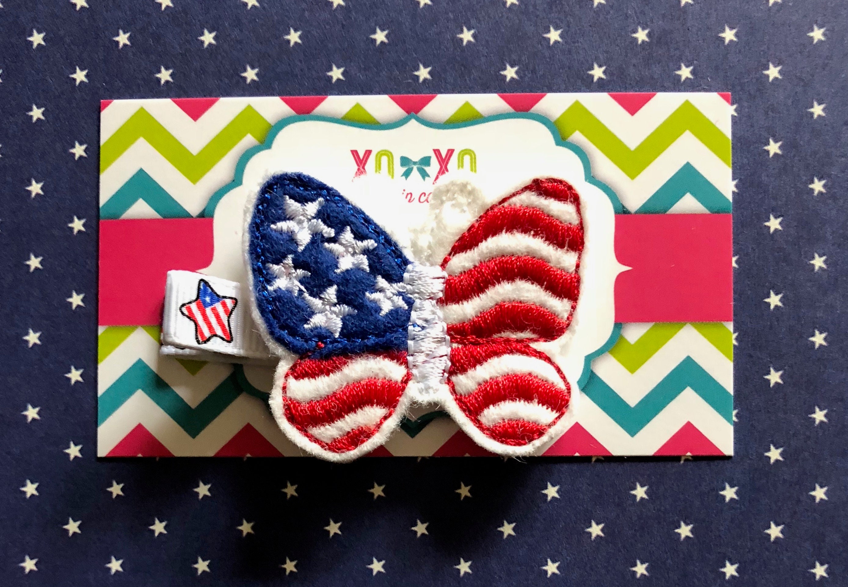 Patriotic Butterfly Hair Clip: USA Flag, 4th of July Bow - Etsy