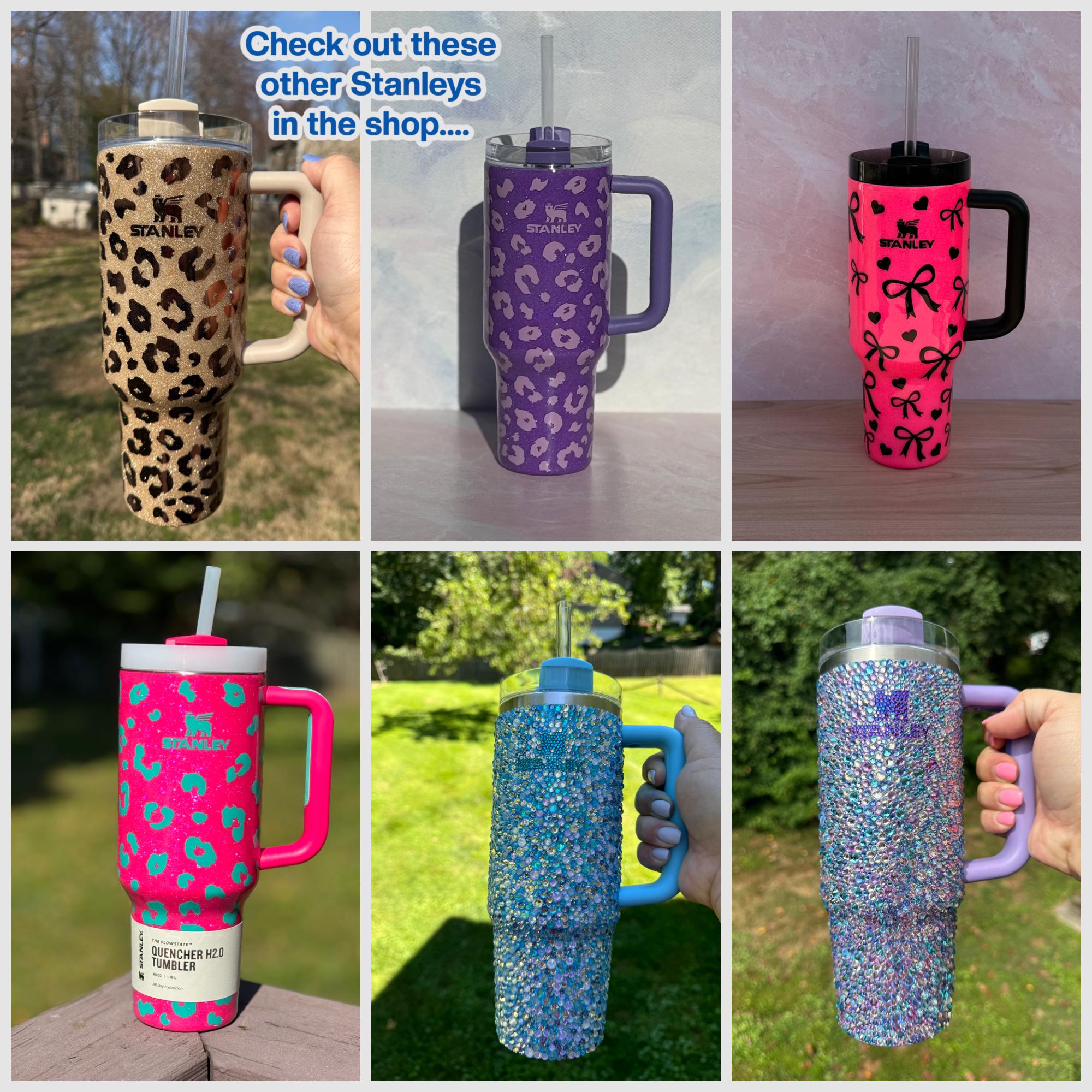 Cheetah Print Stanley Tumbler: Pink Glittered Leopard Cup, 40 Oz - Etsy