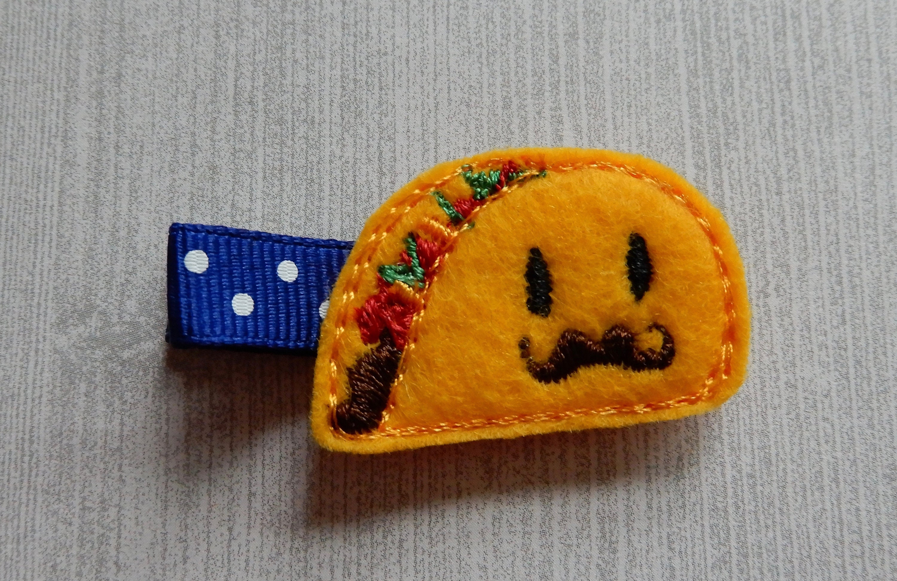 Se or Taco Hair Clip Taco With Mustache Clip Taco Tuesday Etsy
