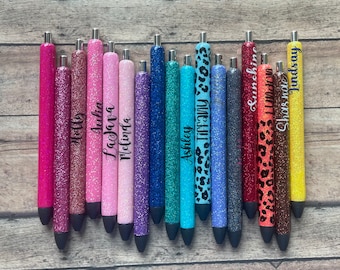 Personalized Glitter Pens, Glitter Gel Pens, Epoxy Pens,Inkjoy Gel Pen,Customized Pens, Refillable Custom Gel Pens,Teacher Gifts, XoXo Amour