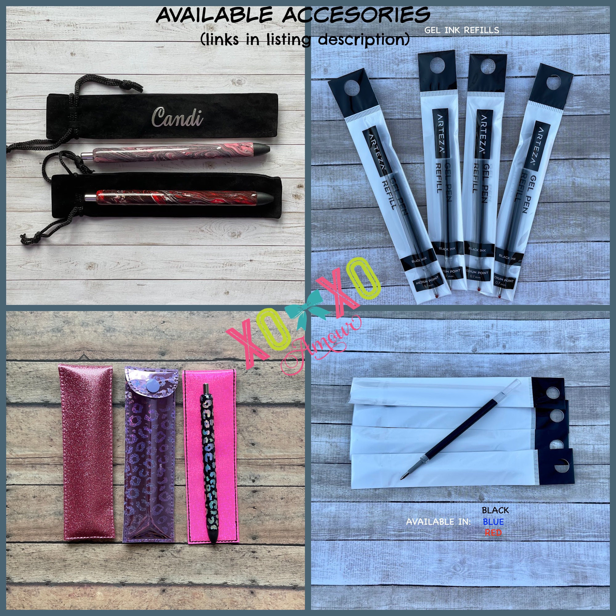 Personalized Glitter Pens, Glitter Gel Pens, Epoxy Pens,inkjoy Gel  Pen,customized Pens, Refillable Custom Gel Pens,teacher Gifts, Xoxo Amour 