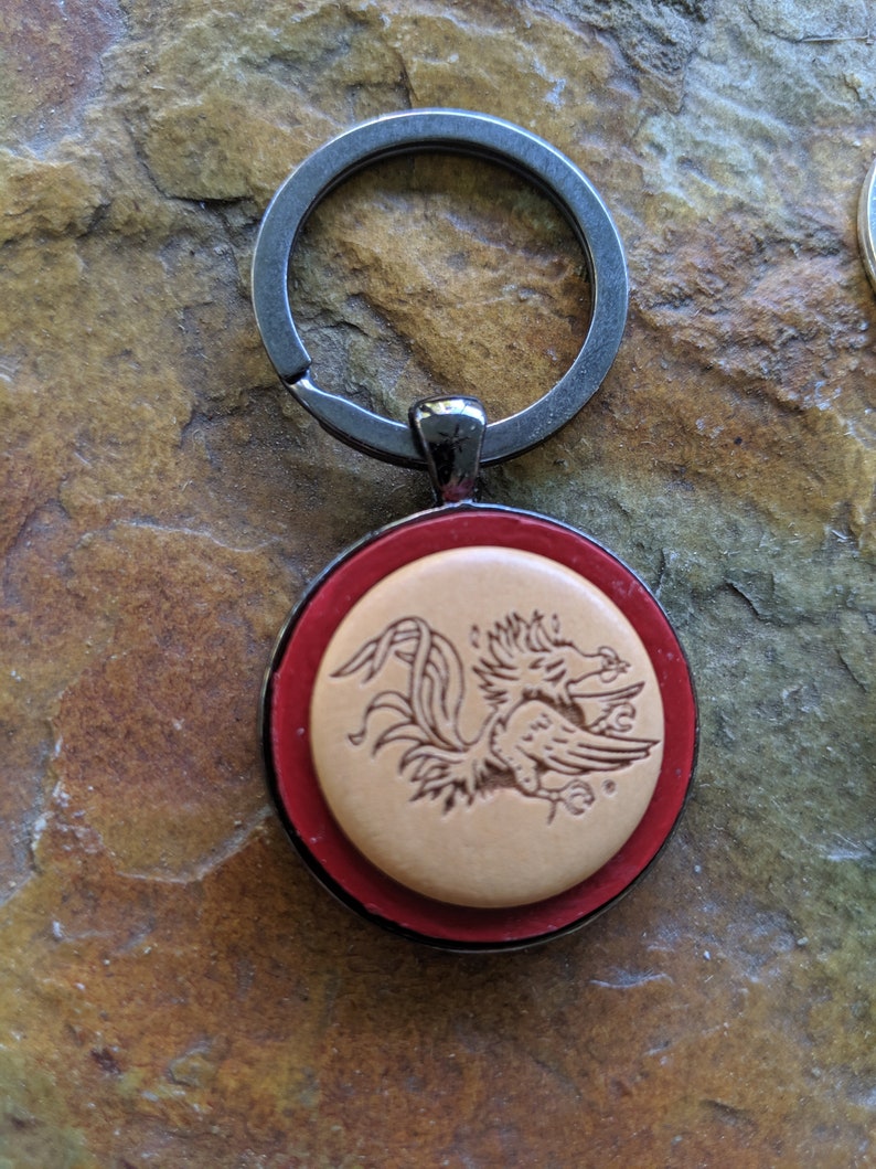 Laser cut wood inlay key rings Etsy