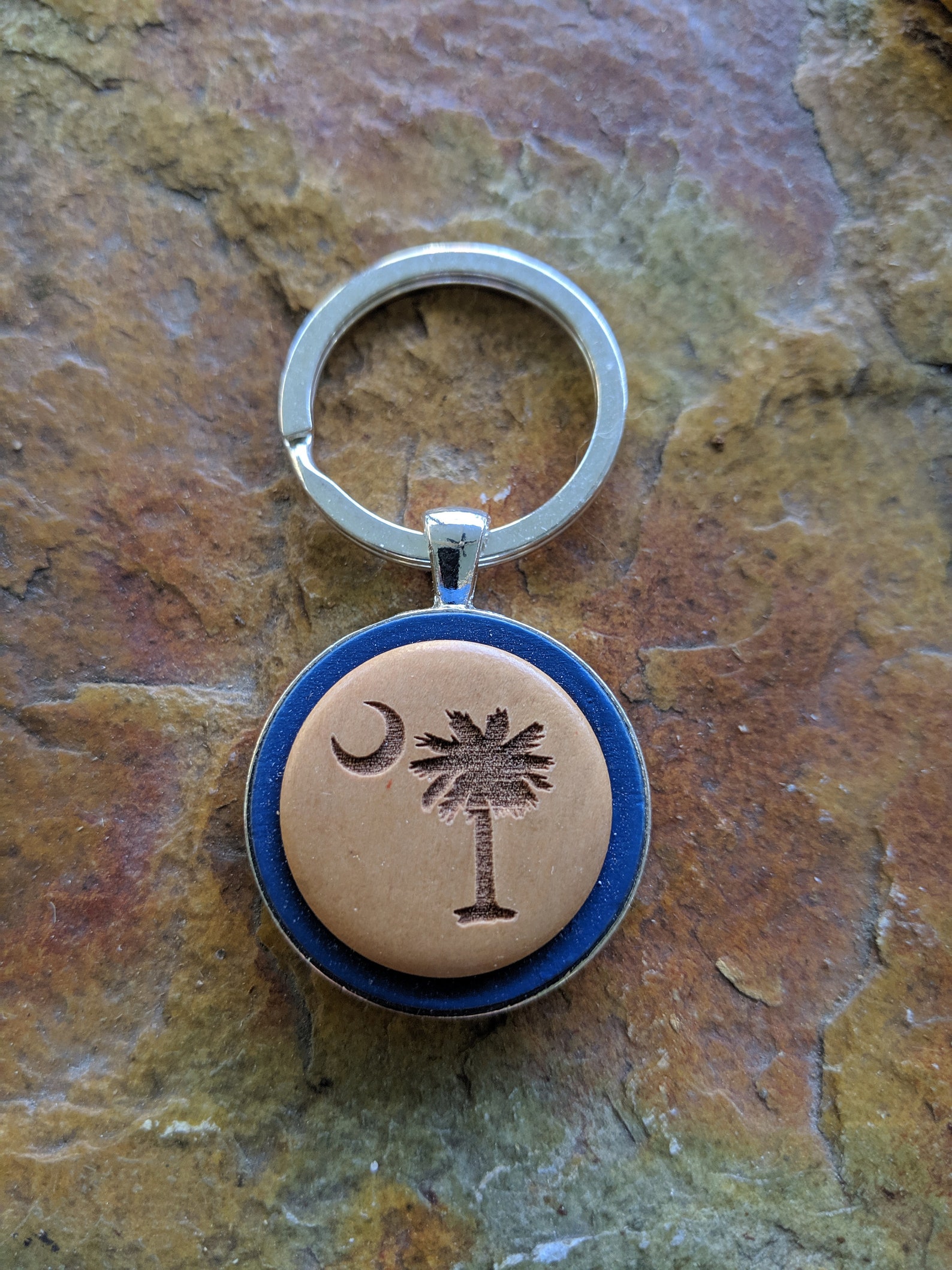 Laser cut wood inlay key rings Etsy