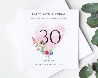 Personalised 30th Birthday Card for Daughter, Daughter in Law, Wife, Sister, Sister in Law, Friend, Thirtieth Birthday Cards LB1261-30