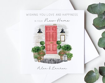 Personalised New Home Card, Wishing you Love and Happiness in your New Home Card, Moving House Cards for Family, Couple, Individual, LB1503