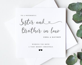 Sister and Brother in Law Christmas Card, Personalised Christmas Cards, Elegant Christmas Card, Minimalist Cards, Xmas Cards LB1068