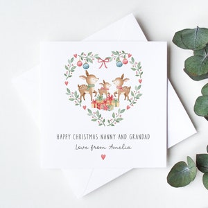 Personalised Christmas Card for Nanny and Grandad, Xmas Cards to Grandparents from Grandchildren, Cards to Nana and Grandpa LB1368