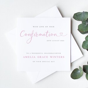 Personalised Confirmation Card To Daughter, Granddaughter, Niece, Goddaughter, Girls Elegant Confirmation Day Card, LB1203P