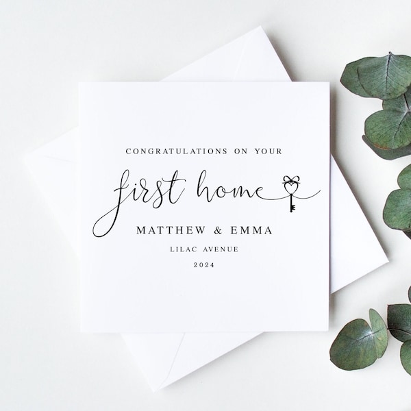 Personalised Congratulations on your First Home Card, New Home Cards, New House Card, Living Together Card, Moving Card LB779