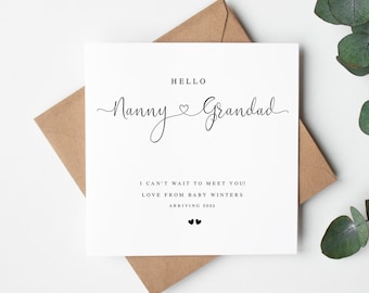 Personalised Pregnancy Announcement Card, Pregnancy Announcement for Grandparents Nanny to be, Grandad to be, Baby Announcement Cards LB1166