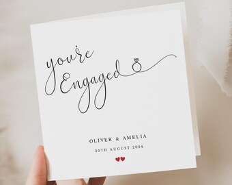 Personalised Engagement Card, You're Engaged Card to Daughter, Son, Sister, Brother, Friends, Cards for Engaged Couple LB1597