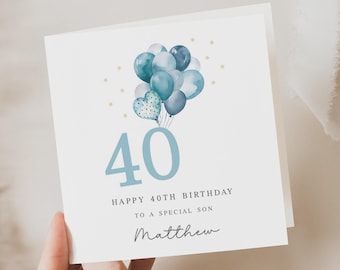 Personalised 40th Birthday Card, 40th Birthday Cards for Him, To a special Husband, Friend, Nephew, Son, Brother, on 40th Birthday