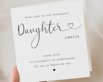 Personalised Good Luck at University Card for Daughter