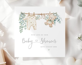 Baby Shower Card, Personalised Neutral Baby Shower Card, Mummy to be Pregnancy Card, Baby Shower Gift for Baby Boy or Baby Girl