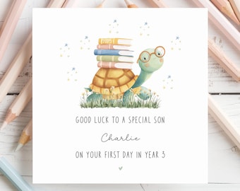 Personalised Good Luck Card for First Day in Year 1, 2, 3, 4, 5, 6, 7, 8, 9, 10,11