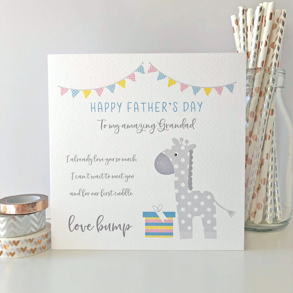 Personalised Love from the Bump Father's day Card | Etsy