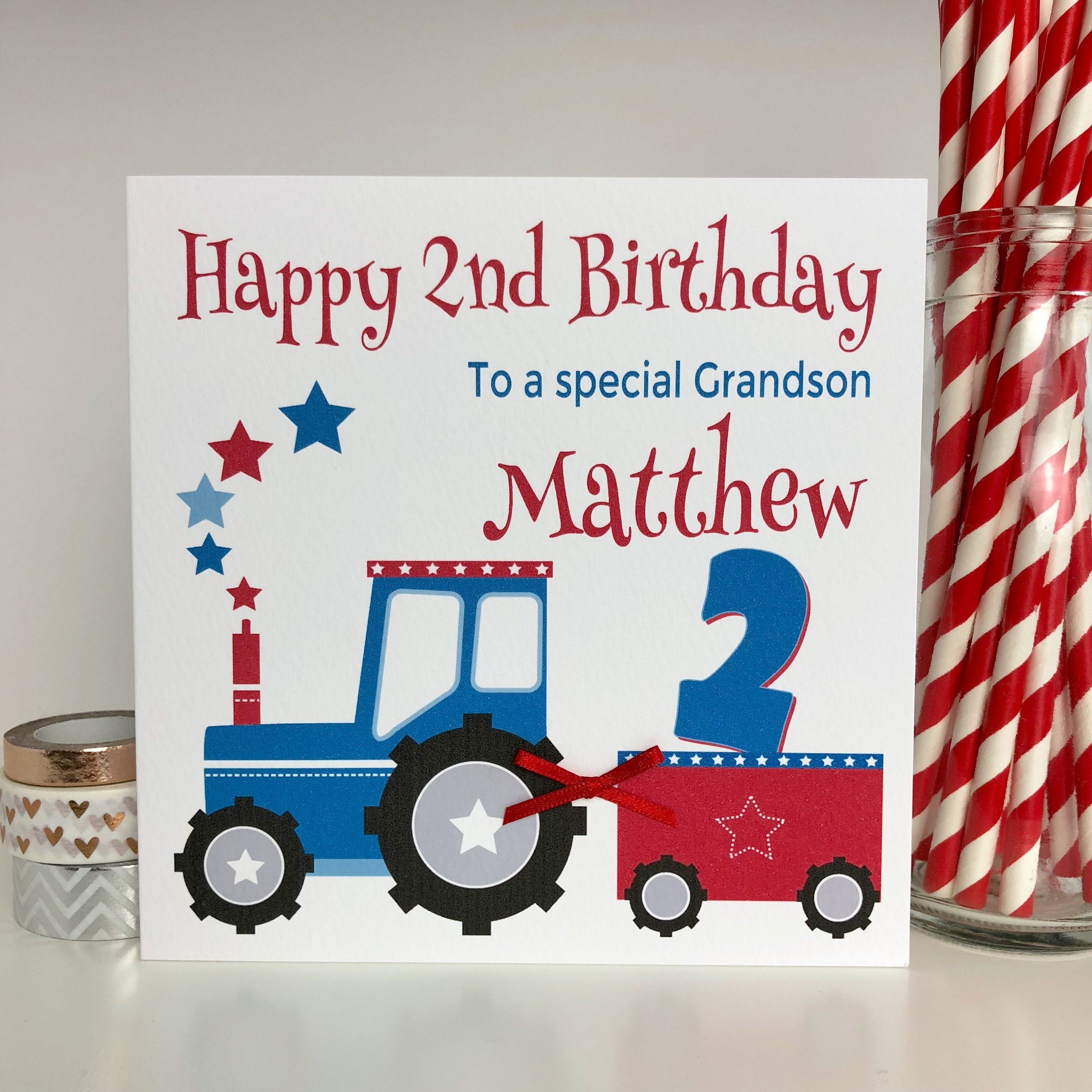 Personalised Tractor Birthday Card 1st Birthday Card 2nd Etsy