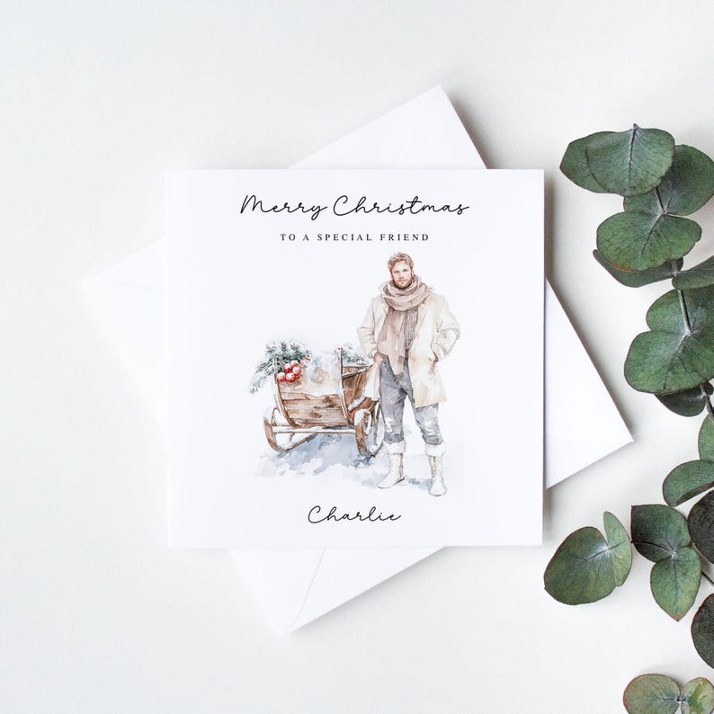 Personalised Christmas Card, Merry Christmas to a Special Friend
