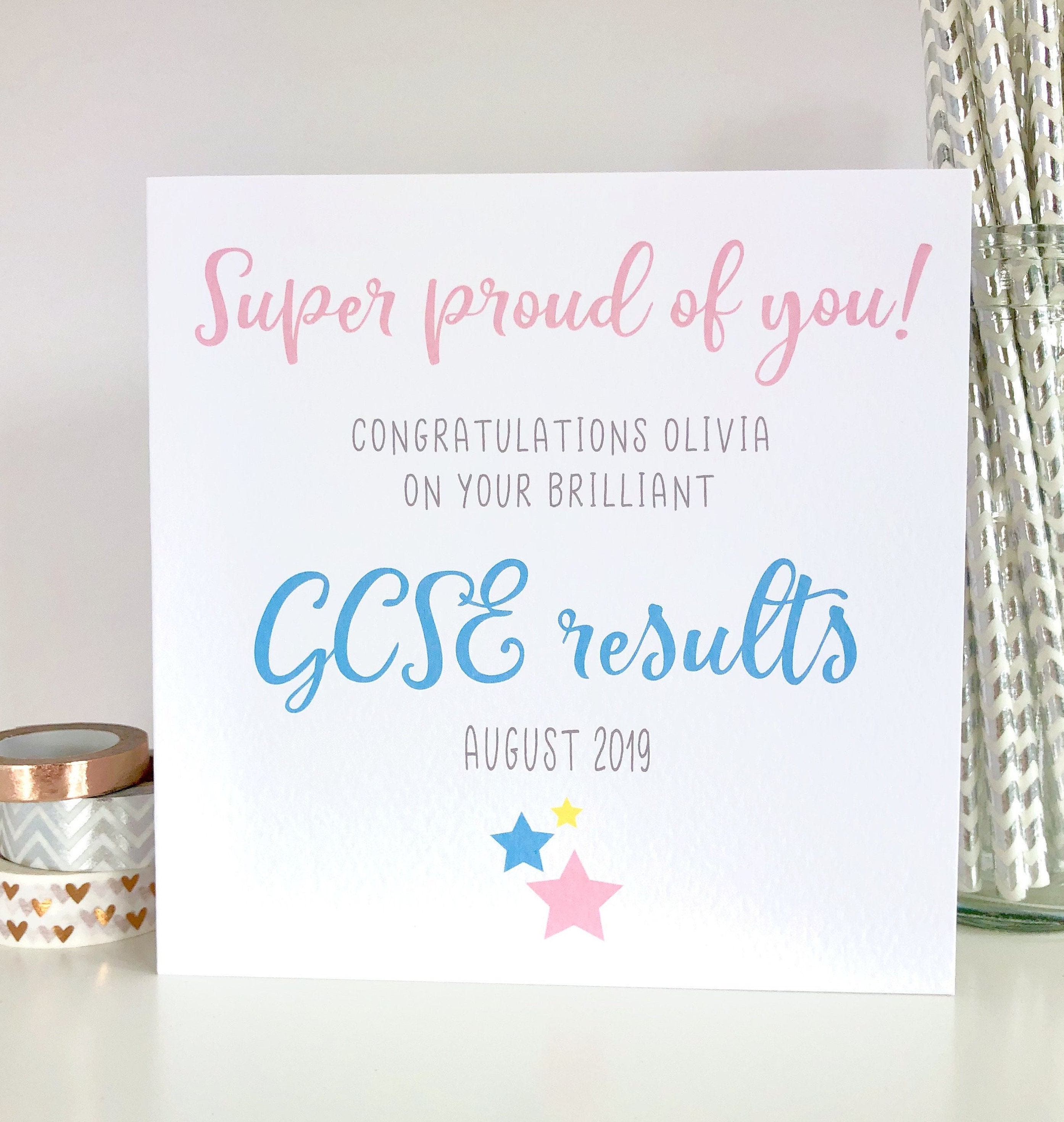 Rabbit Personalised Congratulations Card Exams GCSE's A Levels/New Job/Promotion Rabbit Personalised Congratulations Card Exams GCSE's A Levels/New Job/Promotion