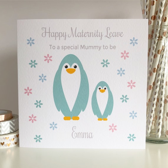 Personalised Happy Maternity Leave Card Leaving to have a Etsy