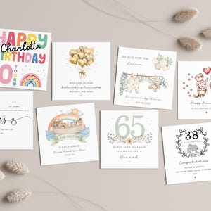 Personalised Baby's First Christmas Card - Any Name and Relationship Added - Girls Washing line Design image 7