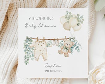 Baby Shower Card, Personalised Neutral Baby Shower Card, Mummy to be Pregnancy Card, Baby Shower Gift for Baby Boy or Baby Girl