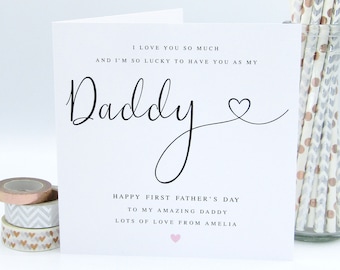 Personalised 1st Father's Day as my Daddy Card, First Father's Day Cards, Fathers Day Cards, Fathers Day Gift Idea, For Daddy LB1047