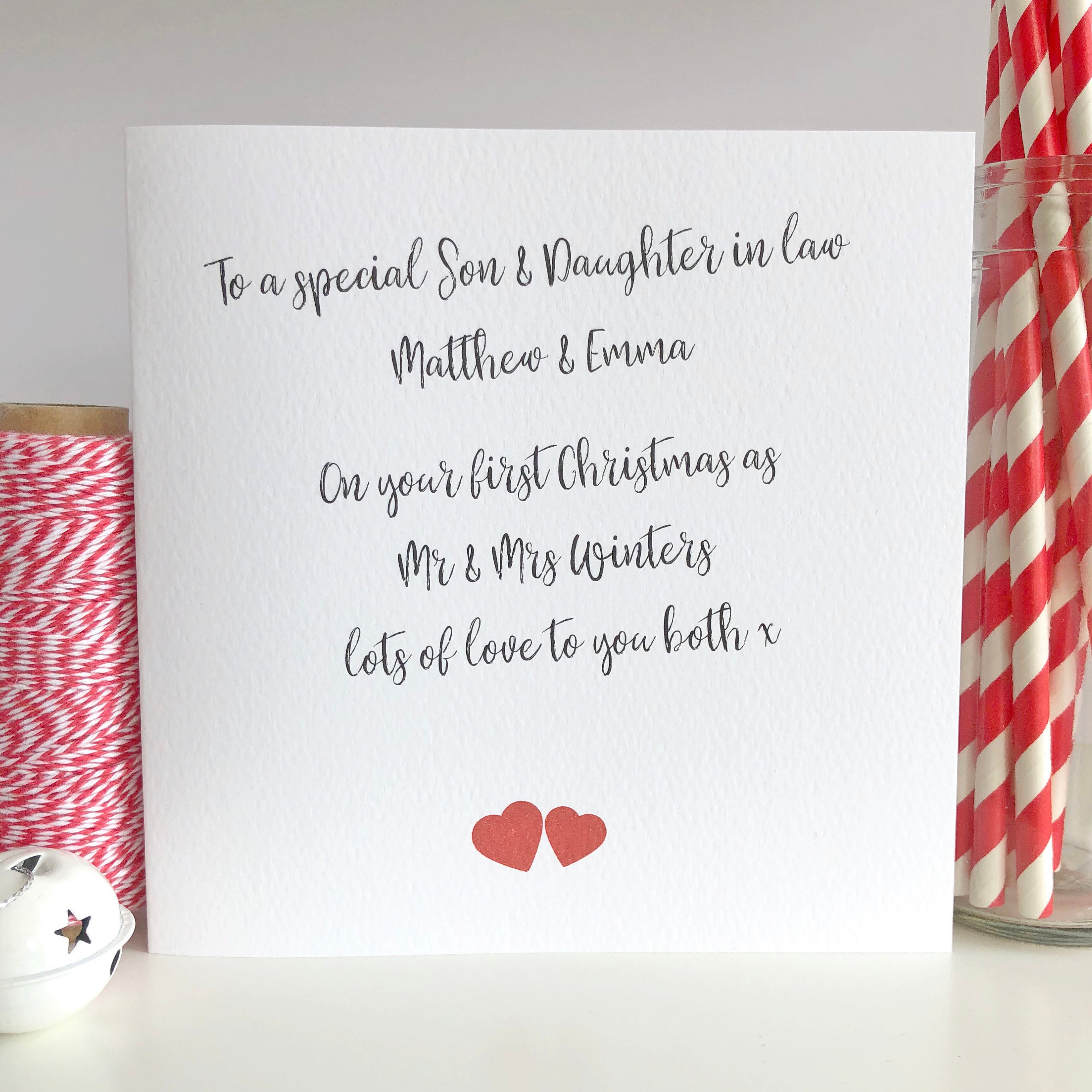 Personalised 1st First Christmas Card Husband Wife Married Mr Mrs Newly Weds