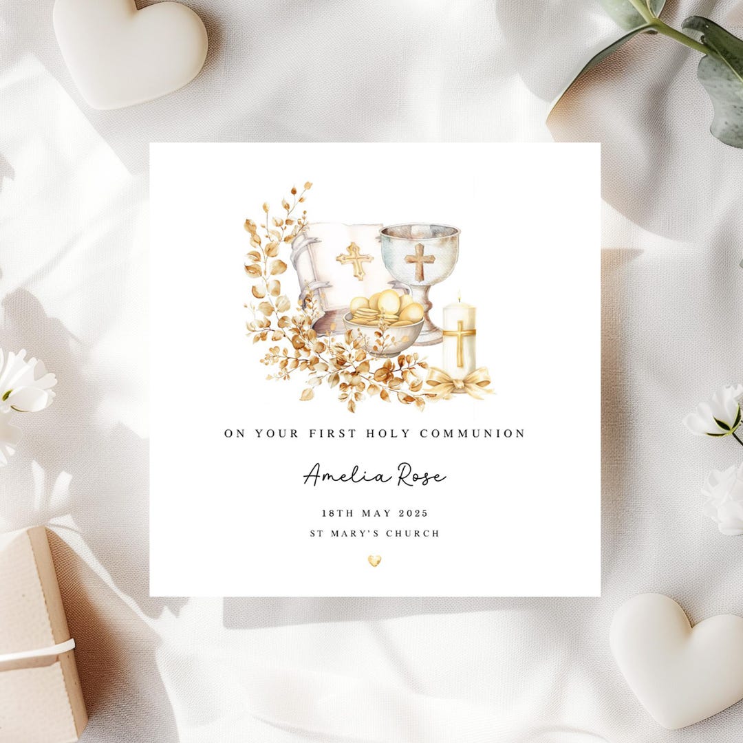 Personalised First Holy Communion Card, 1st Holy Communion Card for ...